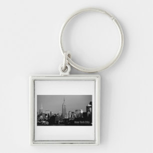 Empire state Byggnad Fyrkantig Silverfärgad Nyckelring