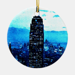 Empire state Byggnad Julgransprydnad Keramik