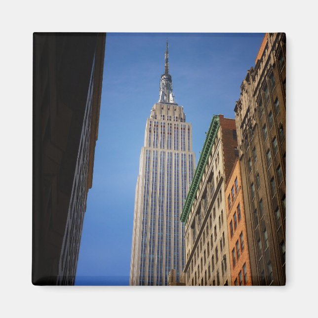 Empire state Byggnad mot Himlar, NYC Magnet (Framsidan)