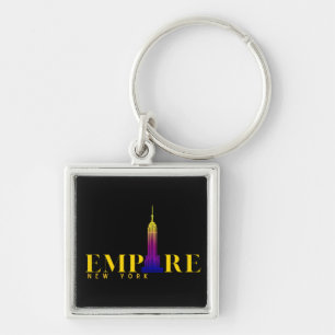 Empire state Byggnad-New York-Vibrant Guld Fyrkantig Silverfärgad Nyckelring