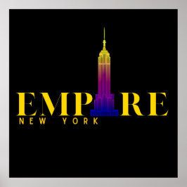 Empire state Byggnad-New York-Vibrant Guld Poster