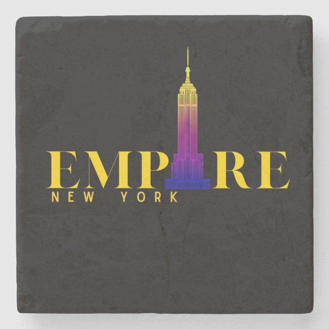 Empire state Byggnad-New York-Vibrant Guld Stenunderlägg (Framsidan)