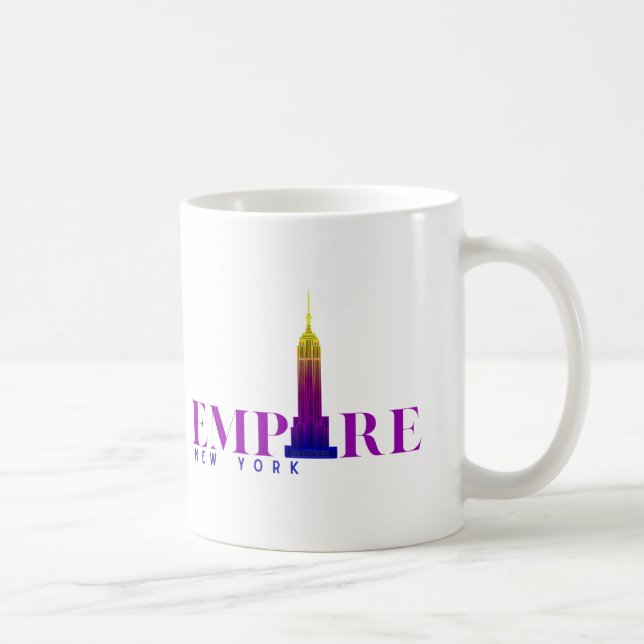 Empire state Byggnad-New York-Vibrant Lila- Kaffemugg (Höger)