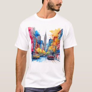 Empire state Byggnad och färglös New York City T Shirt