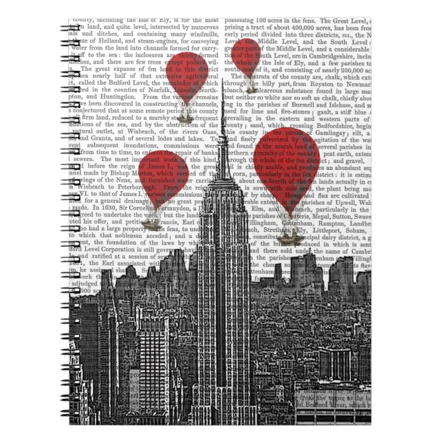 Empire state Byggnad och Röda Luftballonger Anteckningsbok (Framsidan)