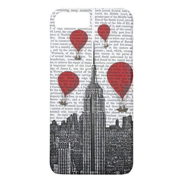 Empire state Byggnad och Röda Luftballonger Case-Mate iPhone Skal (Baksida)