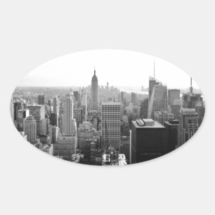Empire state Byggnads Manhattan Ovalt Klistermärke