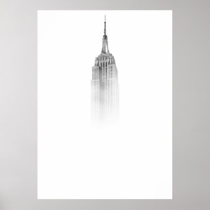 EMPIRE STATE BYGGNADS SKETCH POSTER