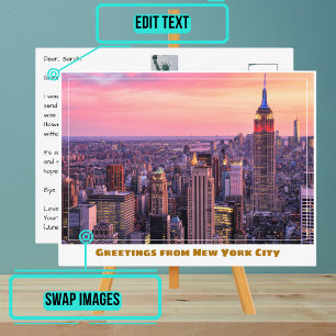 Empire state Byggt i Dusk i New York City Vykort