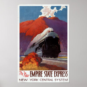 Empire state Express Vintage affisch återställd
