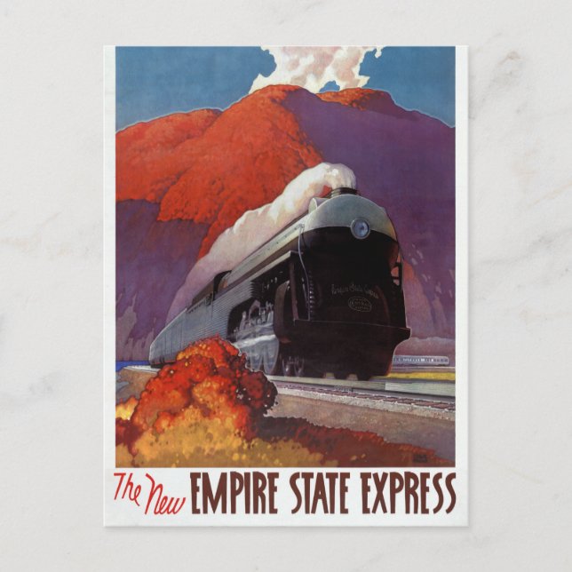 Empire state Express Vintage affisch återställd Vykort (Framsida)