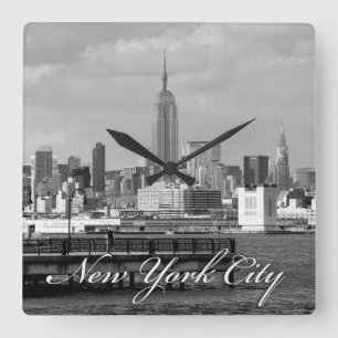 Empire state New York City Fyrkantig Klocka