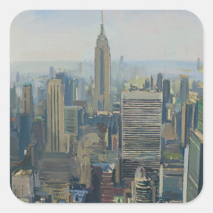 Empire state som bygger 2012 fyrkantigt klistermärke