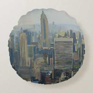 Empire state som bygger 2012 rund kudde