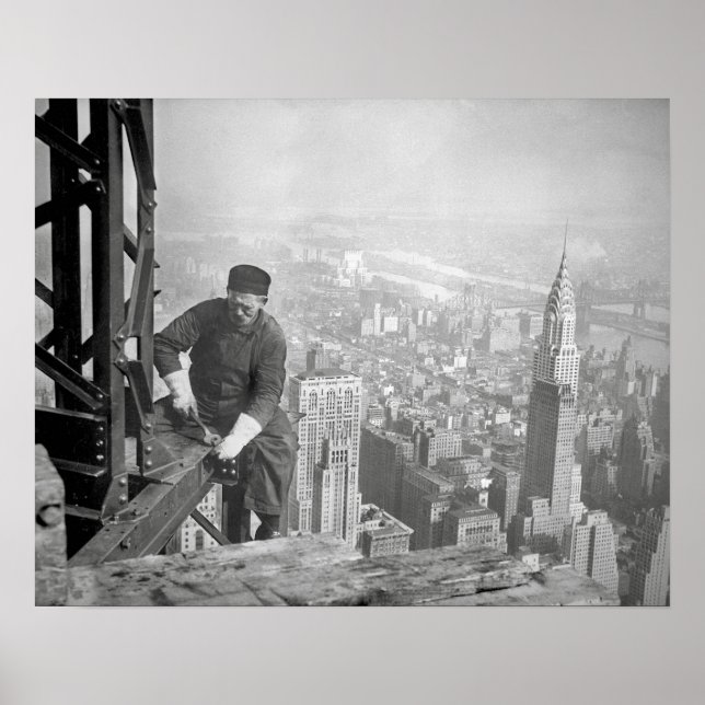 Empire state Steelworkers, 1936. Vintage Photo Poster (Framsidan)