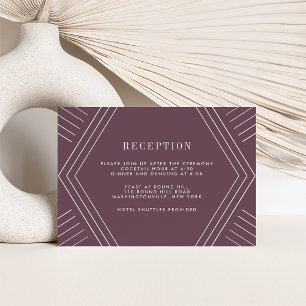 Empire Wedding Card Äggplanta Inbjudningar