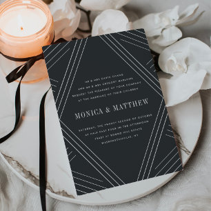 Empire Wedding-inbjudan Träkol Inbjudningar