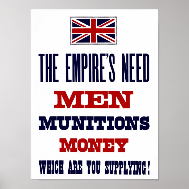 Empires behov ~ Manar, Munitions and Money Poster (Framsidan)