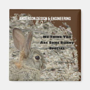 Employee Apprecition Humous Bunny Pun Business Magnet