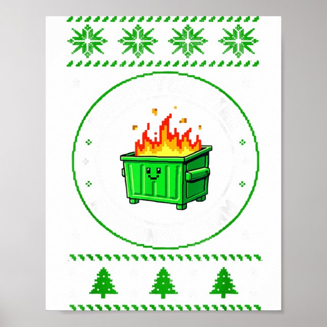 Employee Dumpster Fire Resnse Team Ugly Christmas  Poster (Framsidan)