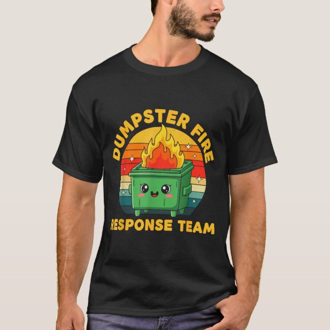 Employee Dumpster Fire Resnse Team Ugly Christmas  T Shirt (Framsida)