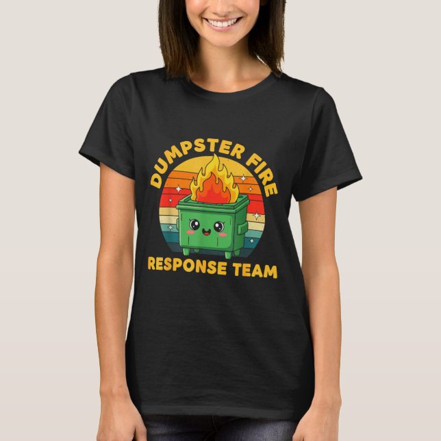 Employee Dumpster Fire Resnse Team Ugly Christmas  T Shirt (Framsida)