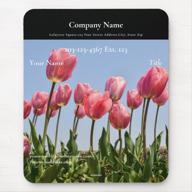 Employee Gift Mousepad Rosa Tulips - HAMbyWG Musmatta (Framsidan)