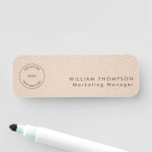 Employee Namn Logotyp Cream Faux Leather