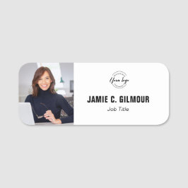 Employee photo Custom Business logo magnetic  Namnbricka