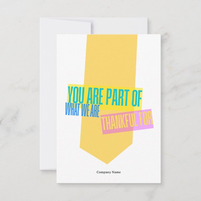 Employee Staff Thank You Appreciation Card Tack Kort (Framsida)