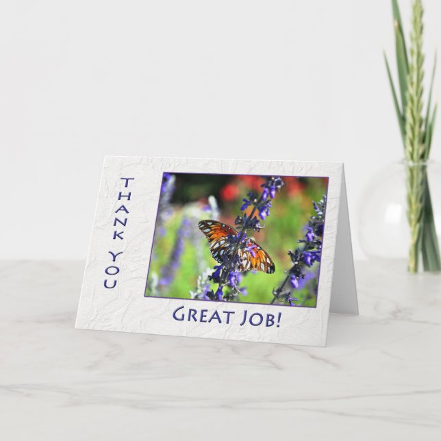 Employee Tack Butterfly and Flowers Kort (Framsida)