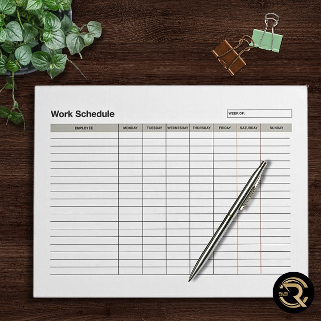 Employee Work Schedule  Anteckningsblock (Skapare uppladdad)