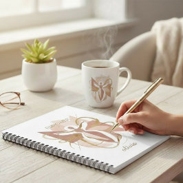 Empower Abstract Golden Woman Silhouette Art Anteckningsbok