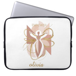 Empower Abstract Golden Woman Silhouette Art Laptop Fodral