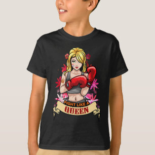 Empowerad Stark Kvinna Boxning Kickboxning Tjej Fi T Shirt