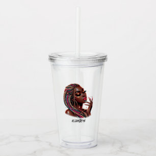 Empowerad Urban Chic Afroamerikansk Kvinna Take Away Mugg