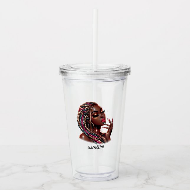 Empowerad Urban Chic Afroamerikansk Kvinna Take Away Mugg (Framsida)
