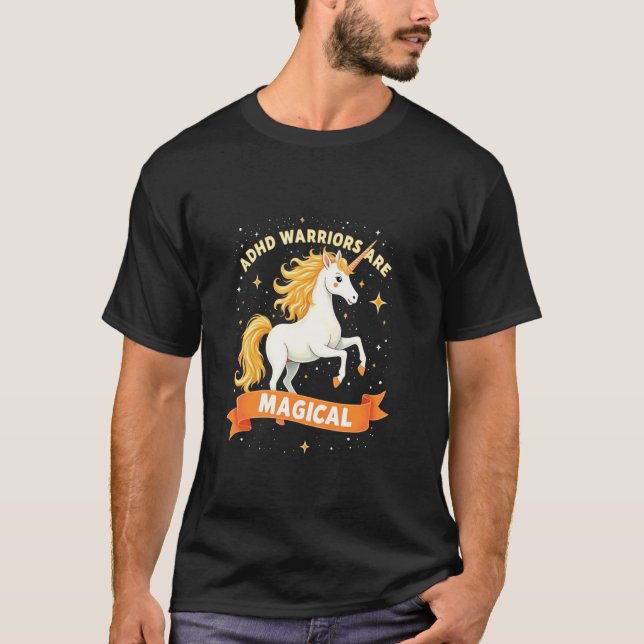 Empowered ADHD Warrior Enhörning Neurodiversitet S T Shirt (Framsida)
