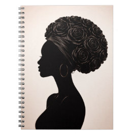 Empowered Black Woman Silhouette Journal Anteckningsbok