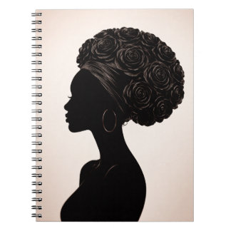 Empowered Black Woman Silhouette Journal Anteckningsbok