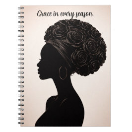 Empowered Black Woman Silhouette Notebook Anteckningsbok