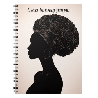 Empowered Black Woman Silhouette Notebook Anteckningsbok