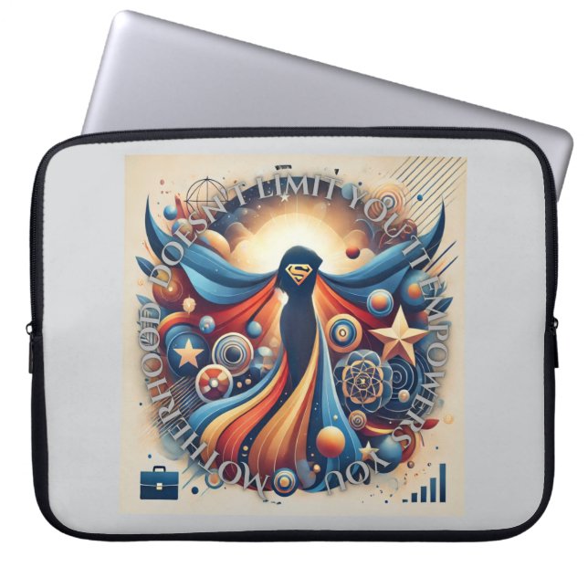 Empowered Super Mamma Inspirerande Citat AI konst  Laptop Fodral (Framsidan)