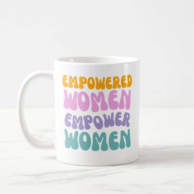 Empowered Women Empower Women Retro Vintage quote Kaffemugg (Vänster)