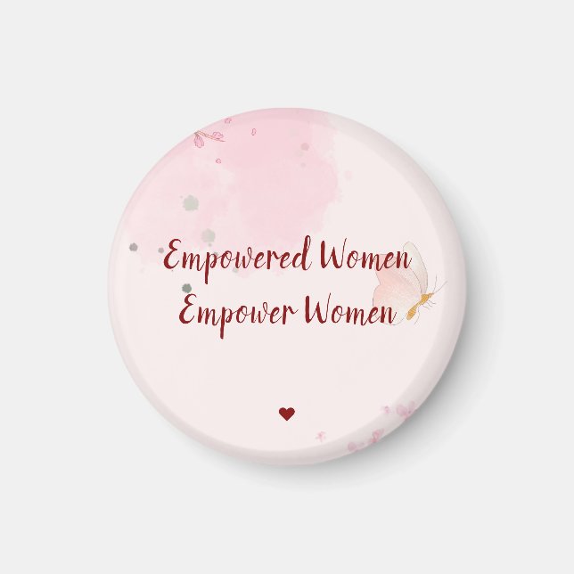 Empowered Women Empower Women Rosa Akvarell Chic Magnet (Framsidan)