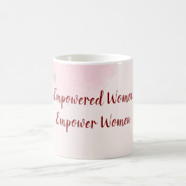 Empowered Women Rosa akvarellblommor Kvinnodagen Kaffemugg