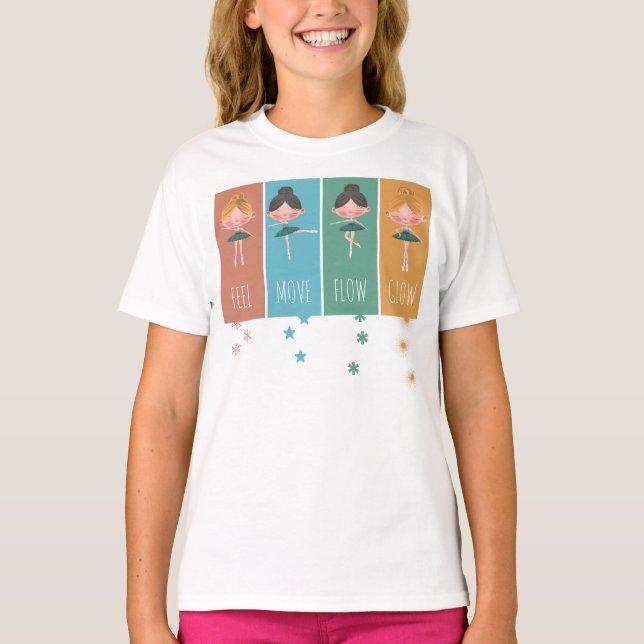 Empowering Pastel Balletflickor Färgblock T Shirt (Framsida)