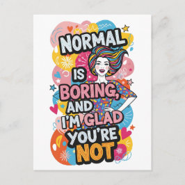 Empowering Woman Pop Art Bold Quote Design Vykort