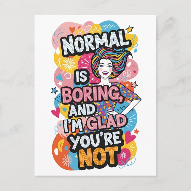 Empowering Woman Pop Art Bold Quote Design Vykort (Framsida)