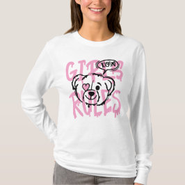 Empowering Women: GIRLS RULES Konstverk T Shirt